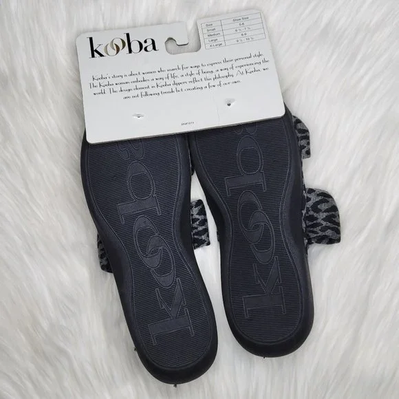 Kooba Leopard Open Toe Scuff Memory Foam Slippers Womens XL (9.5-10.5) NEW - Picture 5 of 8